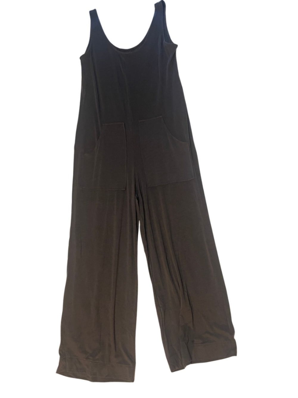 LOFT Sleep Charcoal Gray Wide Leg Tank Jumpsuit Pocket Loungewear XS